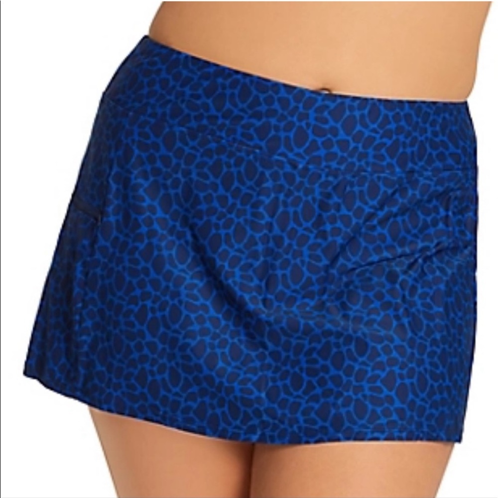 Beach House Swim Skort Hawaiian Hideaway Emma Pull On Swim Skirt Bottom 24W NWT